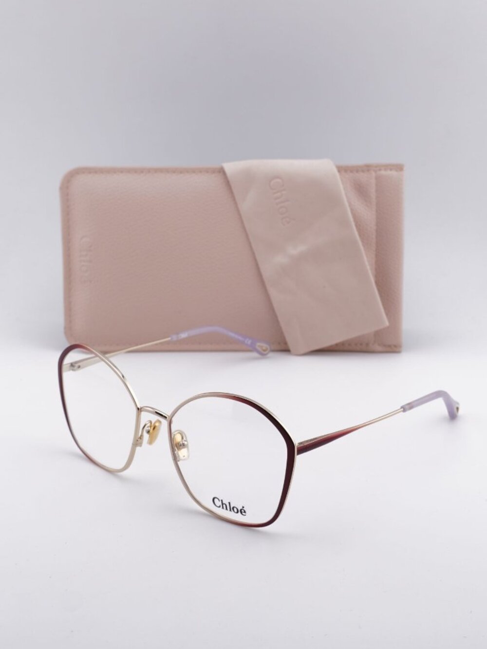 Chloe CH0017OA 004 Butterfly Eyeglasses 57mm - Bordeaux / Gold